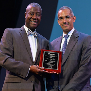 Byron Ward, Year Up Regional Director of Partner Relations and Andrew Gray, DTCC Managing Director and Group Chief Risk Officer