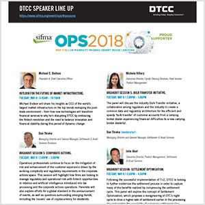 SIFMA Ops 2018: DTCC Executives to Speak on Panels