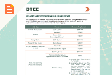 FICC GSD Netting Membership Financial Requirements